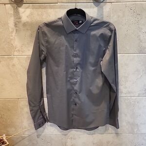 JF J.Ferrar slim small 14 to 14.5 34-35 grey dress shirt